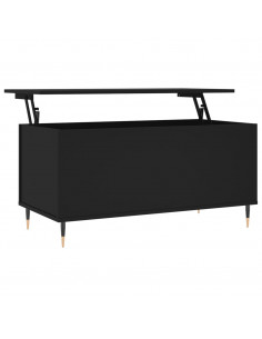 Tavolino da Salotto Nero 90x44,5x45 cm in Legno Multistrato 2