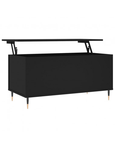 Tavolino da Salotto Nero 90x44,5x45 cm in Legno Multistrato