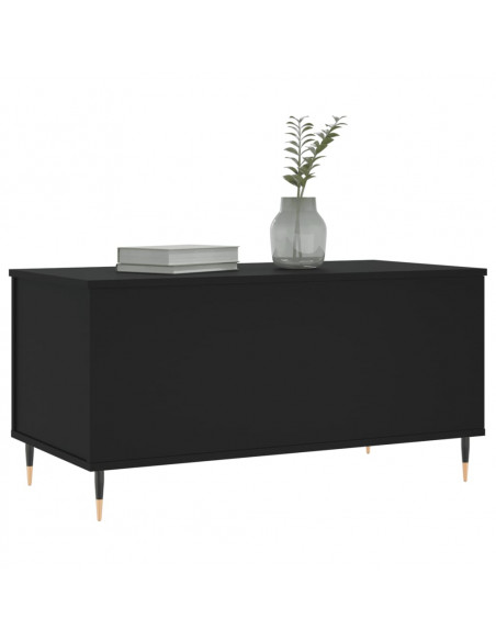 Tavolino da Salotto Nero 90x44,5x45 cm in Legno Multistrato