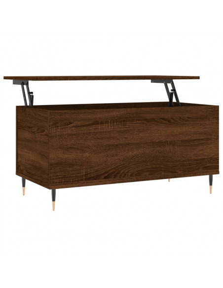 Tavolino Salotto Rovere Marrone 90x44,5x45 cm Legno Multistrato