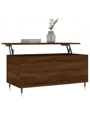 Tavolino Salotto Rovere Marrone 90x44,5x45 cm Legno Multistrato