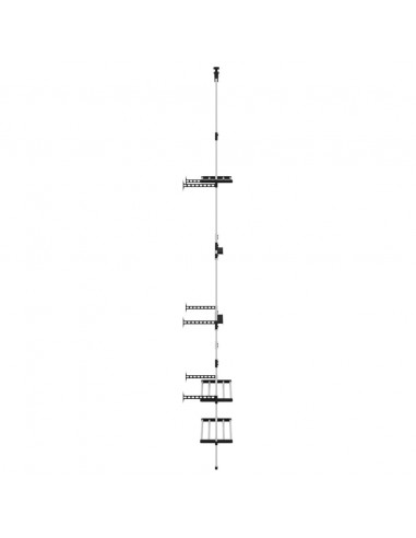 Rastrelliera Telescopica Giardino 3 Ripiani Argento Alluminio