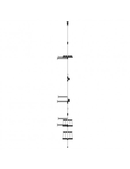 Rastrelliera Telescopica Giardino 3 Ripiani Argento Alluminio