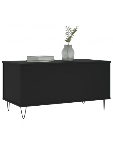 Tavolino da Salotto Nero 90x44,5x45 cm in Legno Multistrato