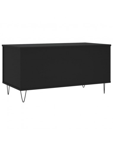 Tavolino da Salotto Nero 90x44,5x45 cm in Legno Multistrato