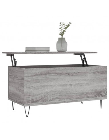 Tavolino Salotto Grigio Sonoma 90x44,5x45 cm Legno Multistrato