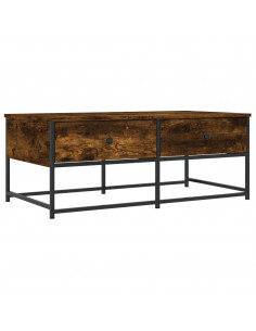 Tavolino da Salotto Rovere Fumo 100x51x40 cm Legno Multistrato 2