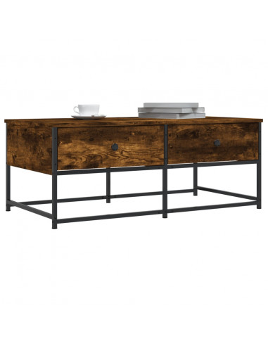 Tavolino da Salotto Rovere Fumo 100x51x40 cm Legno Multistrato