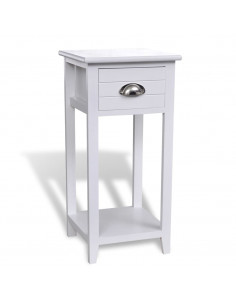 Comodino con 1 Cassetto Bianco 2