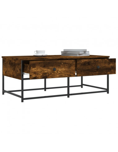 Tavolino da Salotto Rovere Fumo 100x51x40 cm Legno Multistrato