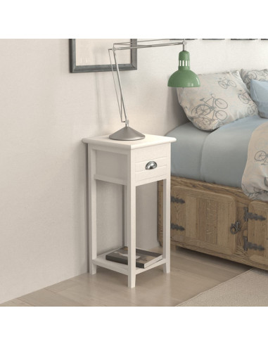 Comodino con 1 Cassetto Bianco