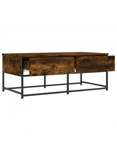 Tavolino da Salotto Rovere Fumo 100x51x40 cm Legno Multistrato