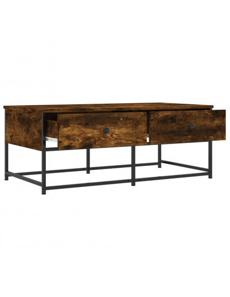 Tavolino da Salotto Rovere Fumo 100x51x40 cm Legno Multistrato
