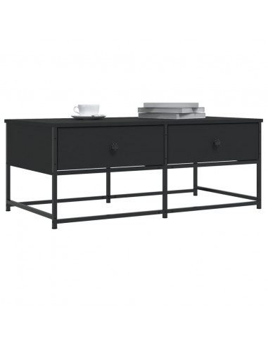 Tavolino da Salotto Nero 100x51x40 cm in Legno Multistrato