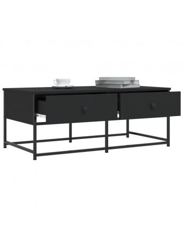 Tavolino da Salotto Nero 100x51x40 cm in Legno Multistrato