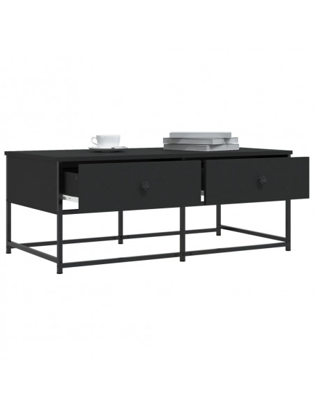 Tavolino da Salotto Nero 100x51x40 cm in Legno Multistrato