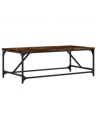 Tavolino da Salotto Rovere Fumo 100x50x35 cm Legno Multistrato