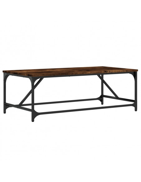 Tavolino da Salotto Rovere Fumo 100x50x35 cm Legno Multistrato