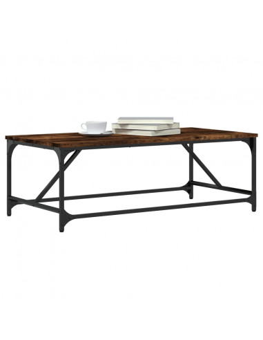 Tavolino da Salotto Rovere Fumo 100x50x35 cm Legno Multistrato