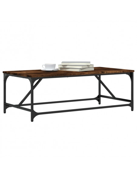 Tavolino da Salotto Rovere Fumo 100x50x35 cm Legno Multistrato
