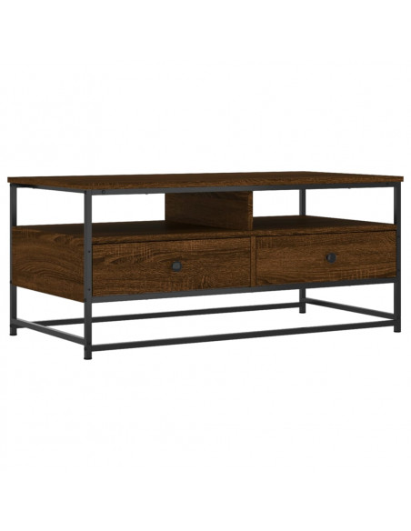 Tavolino Salotto Rovere Marrone 100x51x45cm Legno Multistrato
