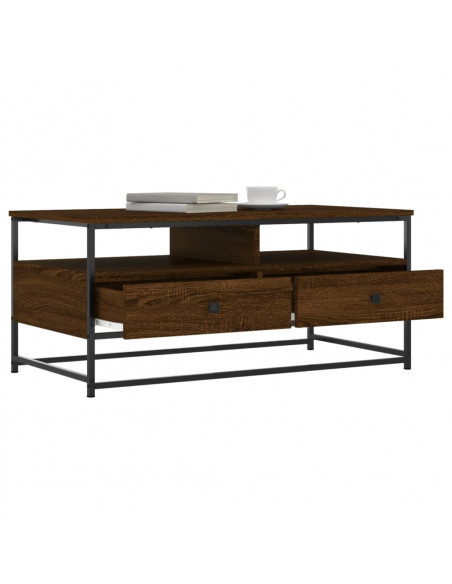 Tavolino Salotto Rovere Marrone 100x51x45cm Legno Multistrato