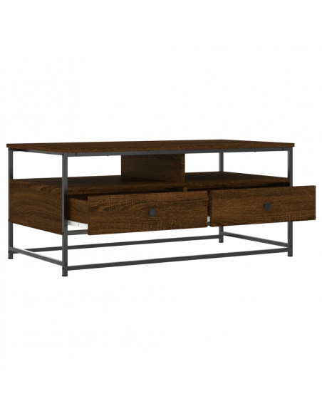 Tavolino Salotto Rovere Marrone 100x51x45cm Legno Multistrato