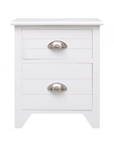 Set Comodini 2 pz con 2 Cassetti Bianchi