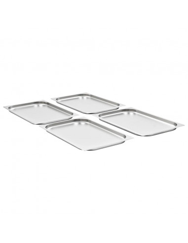 Contenitori Gastronorm 4 pz GN 1/1 20 mm in Acciaio Inox