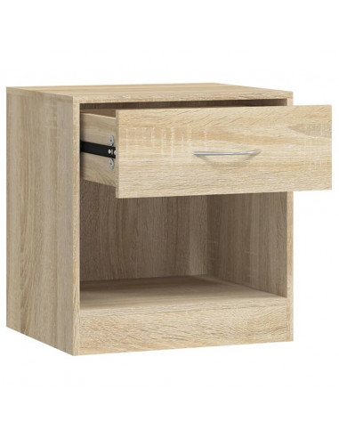 Comodini 2 pz con Cassetto Colore Rovere