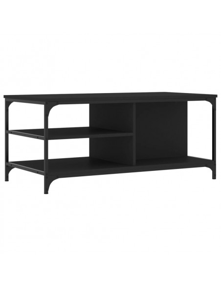 Tavolino da Salotto Nero 100x50x45 cm in Legno Multistrato