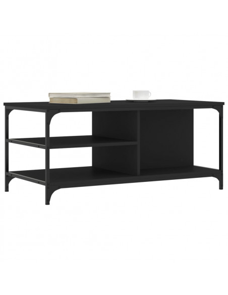 Tavolino da Salotto Nero 100x50x45 cm in Legno Multistrato