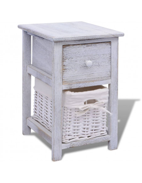 Comodino in Legno Bianco