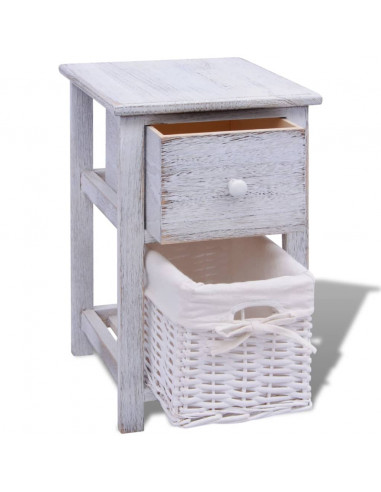 Comodino in Legno Bianco