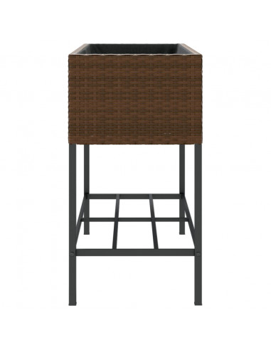 Fioriere Giardino con Ripiani 2pz Marroni 90x40x75cm Polyrattan