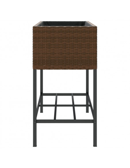 Fioriere Giardino con Ripiani 2pz Marroni 90x40x75cm Polyrattan