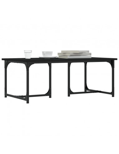 Tavolino da Salotto Nero 90x50x35 cm in Legno Multistrato