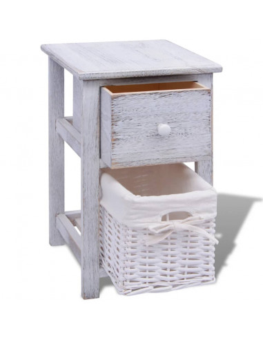 Comodino da Notte Set 2 pz in Legno Bianco