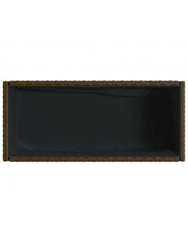 Fioriere Giardino con Ripiani 2pz Marroni 90x40x75cm Polyrattan