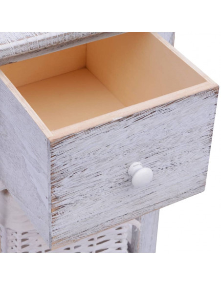Comodino da Notte Set 2 pz in Legno Bianco