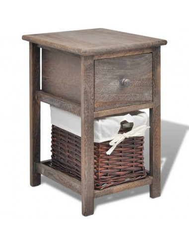 Comodino da Notte in Legno Marrone