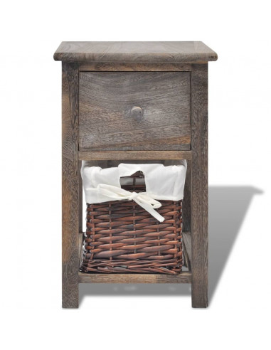 Comodino da Notte in Legno Marrone