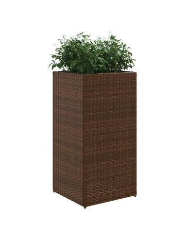 Fioriere da Giardino 2 pz Marrone 40x40x80 cm in Polyrattan