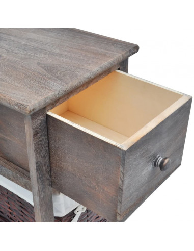 Comodino da Notte in Legno Marrone