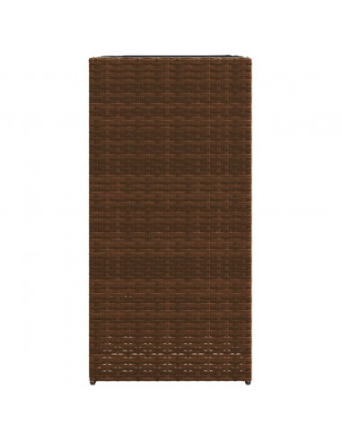 Fioriere da Giardino 2 pz Marrone 40x40x80 cm in Polyrattan