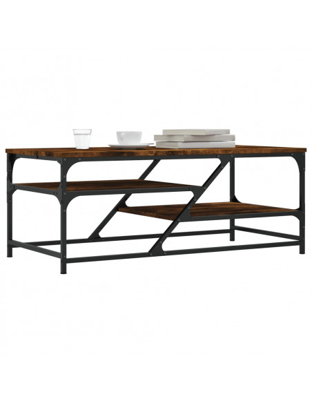 Tavolino da Salotto Rovere Fumo 100x49x40 cm Legno Multistrato