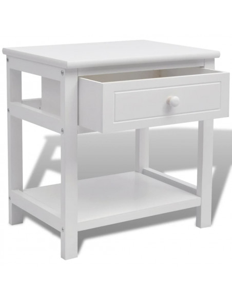 Comodini 2 pezzi Bianchi in Legno
