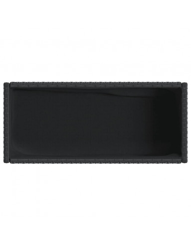 Fioriere da Giardino con Ripiani 2pz Nere 90x40x75cm Polyrattan