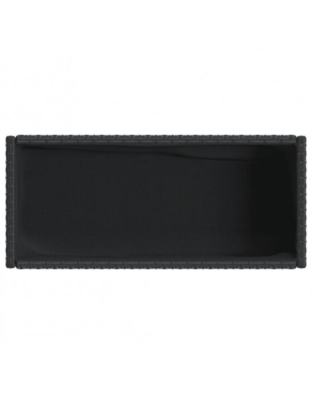 Fioriere da Giardino con Ripiani 2pz Nere 90x40x75cm Polyrattan