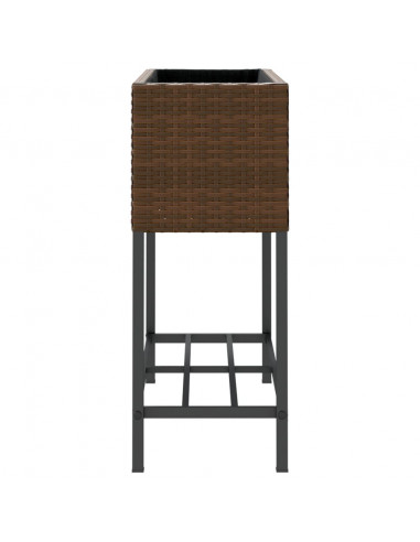 Fioriere Giardino con Ripiani 2pz Marroni 70x28x70cm Polyrattan